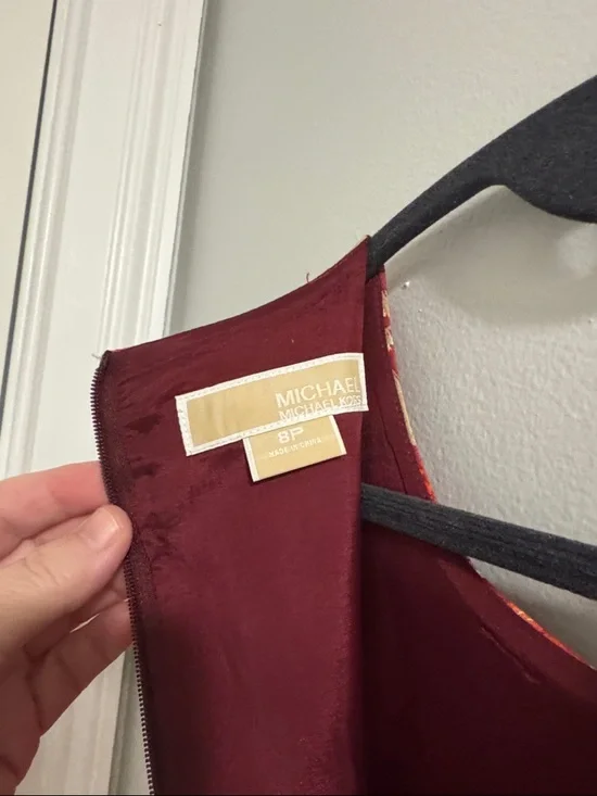 Michael Kors Sleeveless Shift Dress in Pink & Orange - Picture 3 of 6